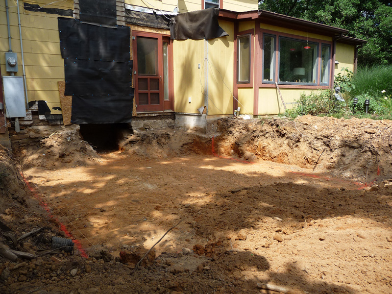 Excavation for footers