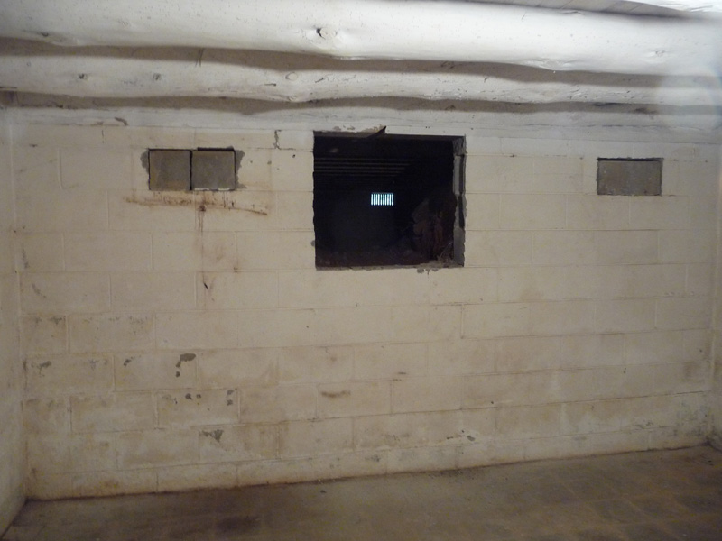 Basement showing new opening into new crawl space