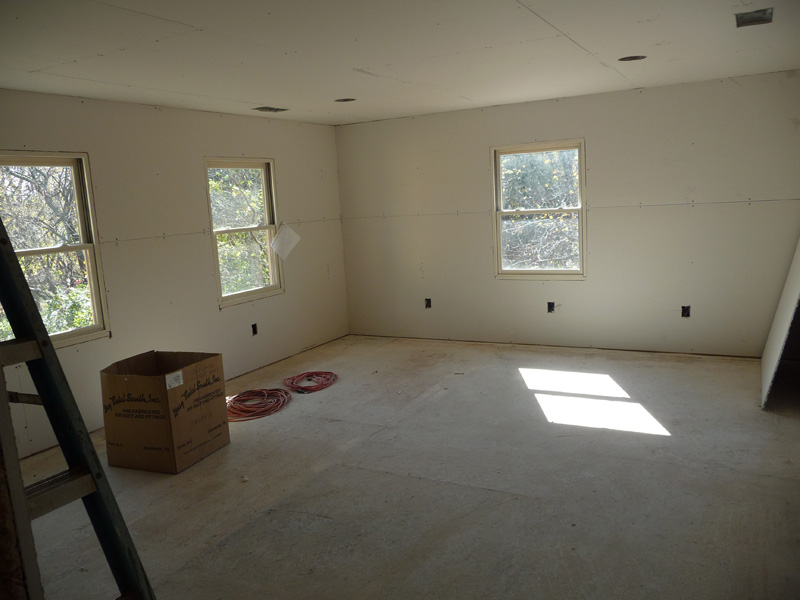 Second floor with dry wall