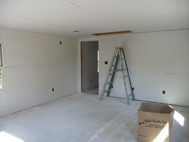 Second floor room with dry wall