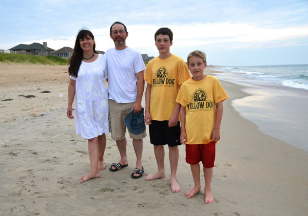 Stone family at beach, July 2014