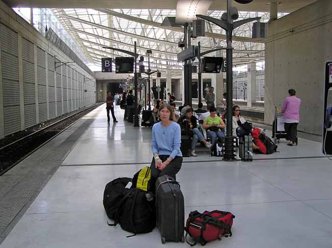 Ellen with luggage