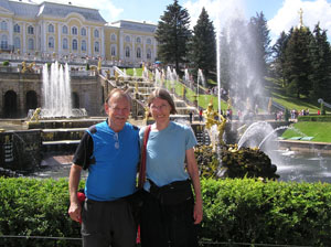 Ron and Ellen at Petrodvorets, St. Petersburg